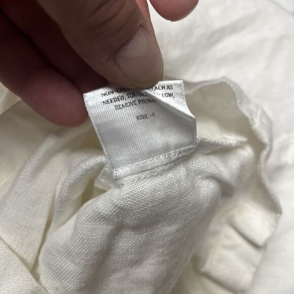 Eileen Fisher Women's Linen Wide-Leg Pants, Size Petite L, Cropped Lagenlook Zip - Picture 7 of 7